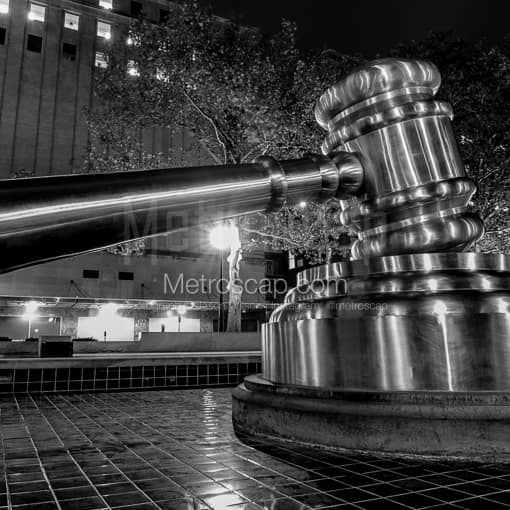 The Ohio Supreme Court Stainless Steel Gavel -- Columbus Black and White Photos