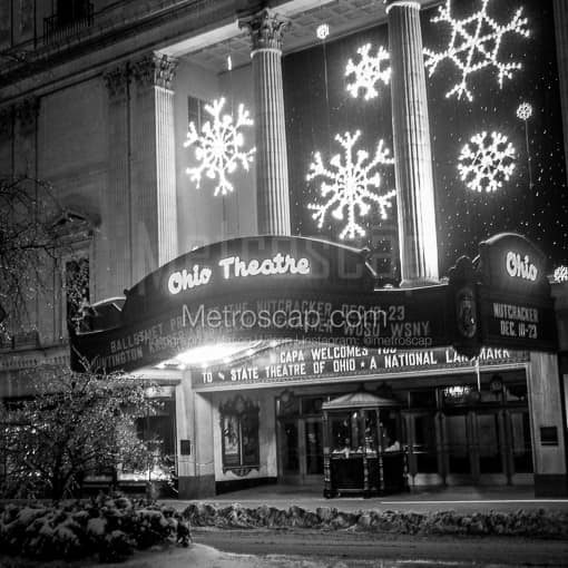 The Ohio Theatre at Christmas Time -- Columbus Black and White Photos