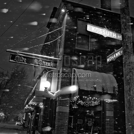 The Olde Mohawk in a Snowstorm -- Columbus Black and White Photos