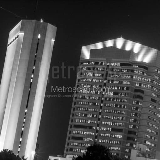 One Nationwide Plaza and Three Nationwide Plaza -- Columbus Black and White Photos