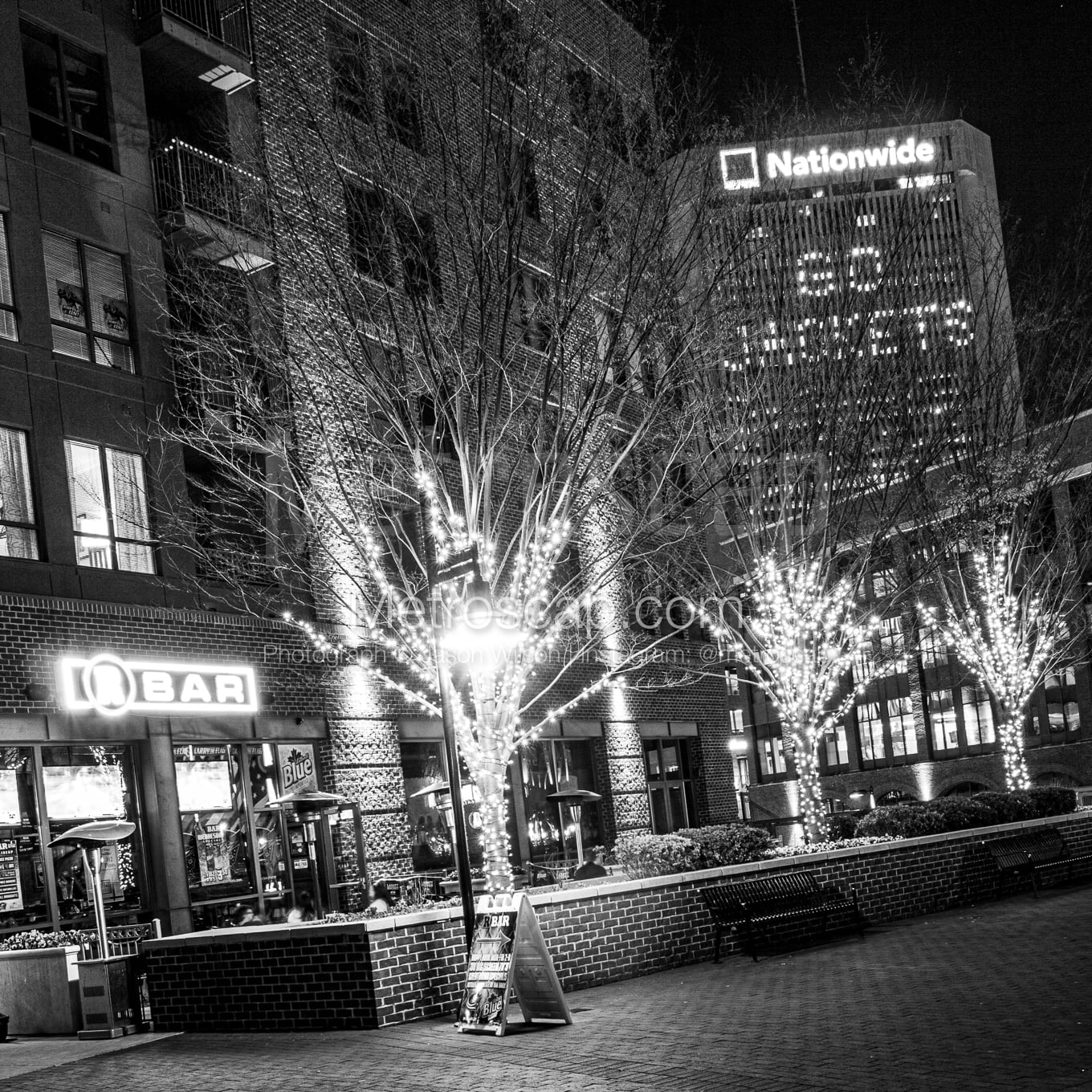 The R-Bar in the Arena District black and white Photography The R-Bar in the Arena District black and white Photography square crop