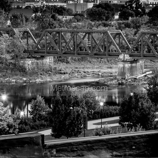 A Railroad Bridge over the Scioto River in Downtown Columbus -- Columbus Black and White Photos