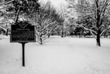Horizontal The Schiller Park Ohio Historical Marker in the Snow Framed Photos