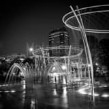 Square The New Scioto Mile Fountains Framed Photos