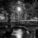 Square The Umbrella Girl Fountain in Schiller Park black and white Photos