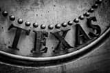 Horizontal The Bottom of the Dallas Texas Seal landscape black and white Photography