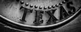 Panoramic The Bottom of the Dallas Texas Seal landscape black and white Photography