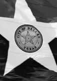 Vertical The City of Dallas Flag at City Hall Framed Photos