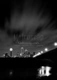 Vertical The Dallas Skyline from the Trinity Riverbed landscape black and white Photography