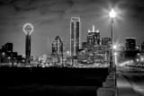 Horizontal The Dallas Texas Skyline at Night Framed Photos