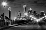 Horizontal The Dallas Skyline landscape black and white Photography