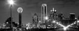 Panoramic The Dallas Skyline landscape black and white Photography