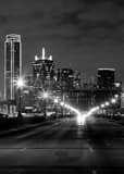 Vertical The Dallas Skyline landscape black and white Photography