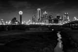 Horizontal The Dallas Skyline from the Trinity River Flood Plain landscape black and white Photography