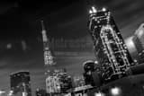 Horizontal Downtown Dallas under a nearly Full Moon Framed Photos
