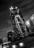 Vertical Downtown Dallas under a nearly Full Moon Framed Photos