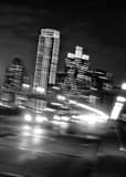 Vertical Traffic Leaving Downtown Dallas on the Houston Viaduct Framed Photos