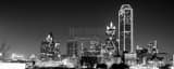 Panoramic The Downtown Dallas Skyline Overlooking the Stemmons Expressway Framed Photos