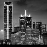 Square Downtown Dallas Texas at Night Framed Photos