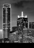 Vertical Downtown Dallas Texas at Night Framed Photos