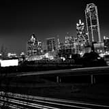 Square Downtown Dallas from above Interstate 35 Framed Photos