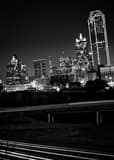 Vertical Downtown Dallas from above Interstate 35 Framed Photos