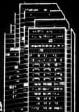 Vertical The Neon Green Outlines of the Bank of America Building Framed Photos