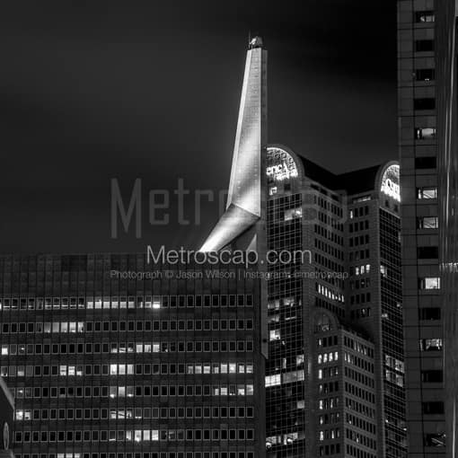 The Spire of Republic Center Tower III -- Dallas Black and White Photography