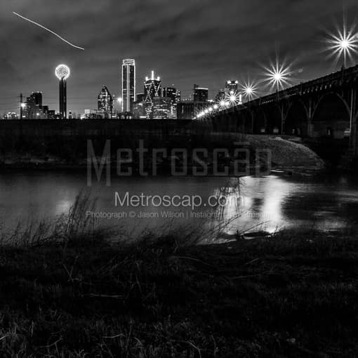 The Trinity River in Winter -- Dallas Black and White Photography