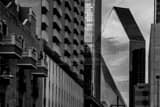 Horizontal The Wells Fargo Prism Building landscape black and white Photography