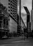 Vertical The Wells Fargo Prism Building landscape black and white Photography