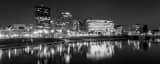Panoramic Downtown Dayton Skyline from Riverside Drive landscape black and white Photography