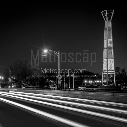 Traffic into Downtown Dayton on Patterson Blvd -- Dayton Black and White Photos