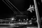 Horizontal A Fighter Jet Street Lamp in Downtown Dayton black and white Photos
