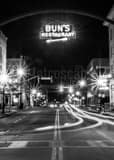 Vertical Historic Buns Restaurant in Downtown Delaware Ohio black and white Photography