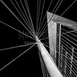 Square The 16th Street Pedestrian Bridge to the Highlands landscape black and white Photography