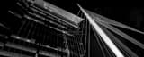Panoramic The 16th Street Pedestrian Bridge over the Platt River landscape black and white Photography