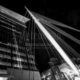 Square The 16th Street Pedestrian Bridge over the Platt River landscape black and white Photography