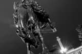 Horizontal The Bronco Buster Statue in Downtown Denver landscape black and white Photography