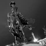 Square The Bronco Buster Statue in Downtown Denver landscape black and white Photography