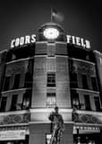 Vertical Coors Field at Night Framed Photos