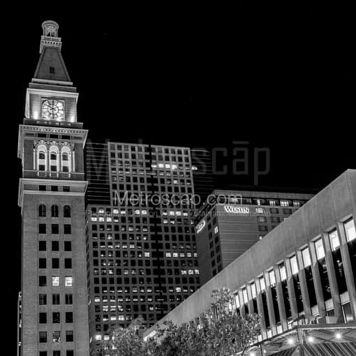 The Daniels and Fisher Building from 16th -- Denver Black and White Photography