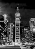Vertical The Daniels and Fisher Building landscape black and white Photography