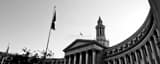 Panoramic The Denver City and County Building landscape black and white Photography