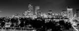 Panoramic The Denver Skyline from Downing and 20th landscape black and white Photography
