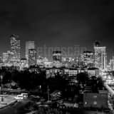 Square The Denver Skyline from Downing and 20th landscape black and white Photography
