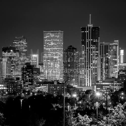 Denver Photography of A Close Crop of the Denver Skyline featuring the Republic Building A Close Crop of the Denver Skyline featuring the Republic Building -- Denver Black and White Photography
