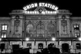 Horizontal Denver Union Station landscape black and white Photography