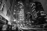 Horizontal The Intersection of Broadway and 17th in Downtown Denver landscape black and white Photography