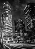 Vertical The Intersection of Broadway and 17th in Downtown Denver landscape black and white Photography